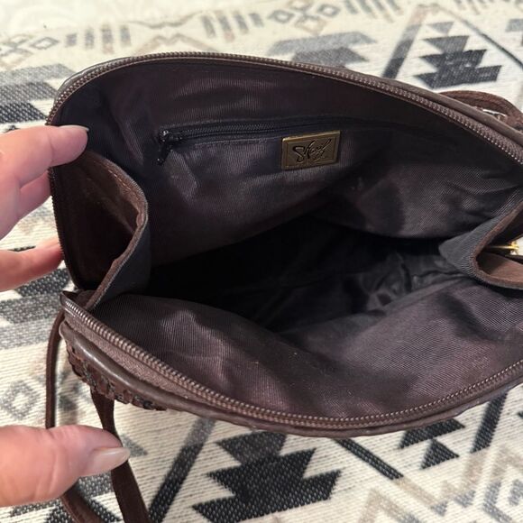 Sharif Vintage Brown Woven Suede and Gold Bag - Picture 5 of 11